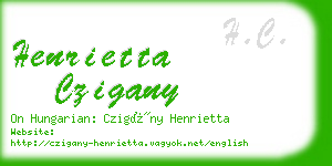henrietta czigany business card